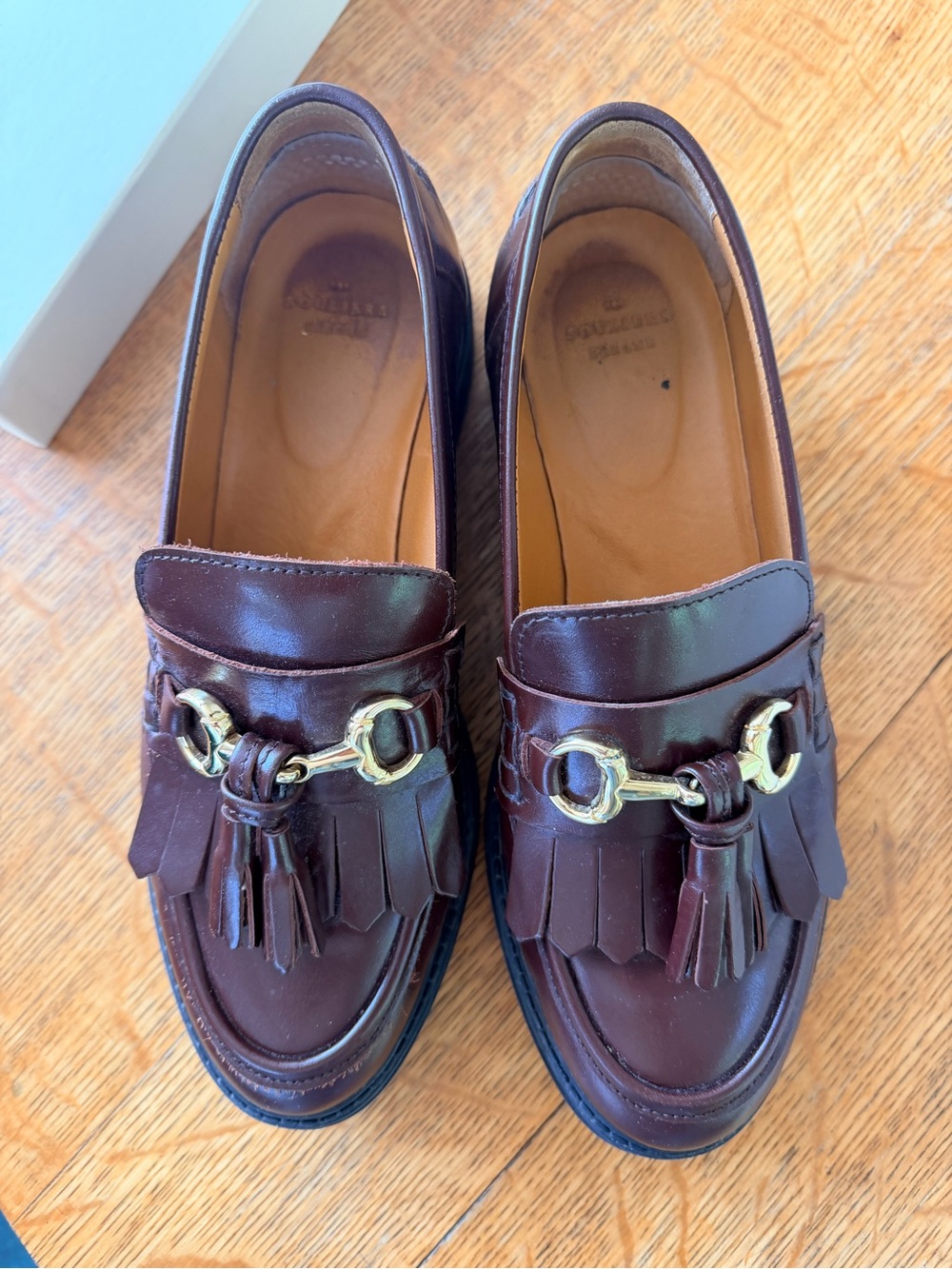 Women’s Brown Tassel Loafers with Gold Hardware -Sézane Amy in chocolate 🍫 - Picture 2 of 6